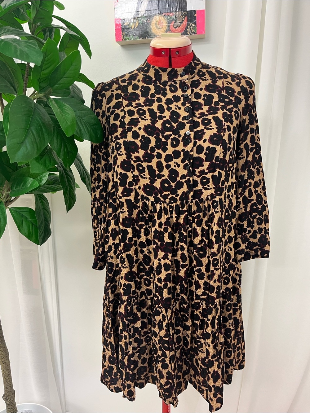 ba&sh Leopard Print Woman Dress - Brown & Black